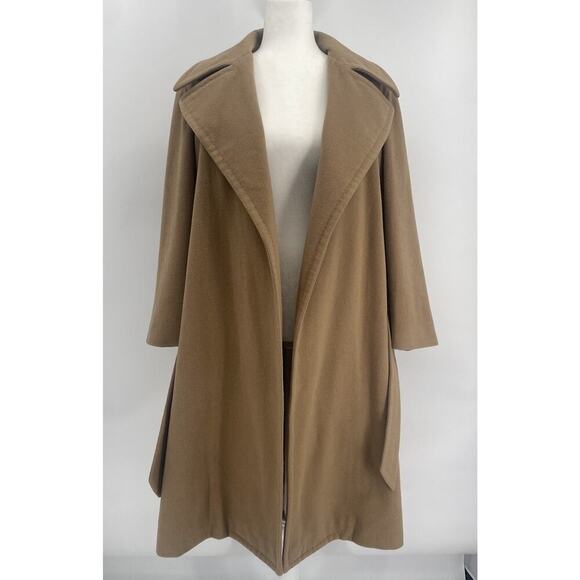 Ralph Lauren Purple Label 100% Cashmere Wrap Coat Runway Belted Long Camel Tan 6 - Picture 9 of 16